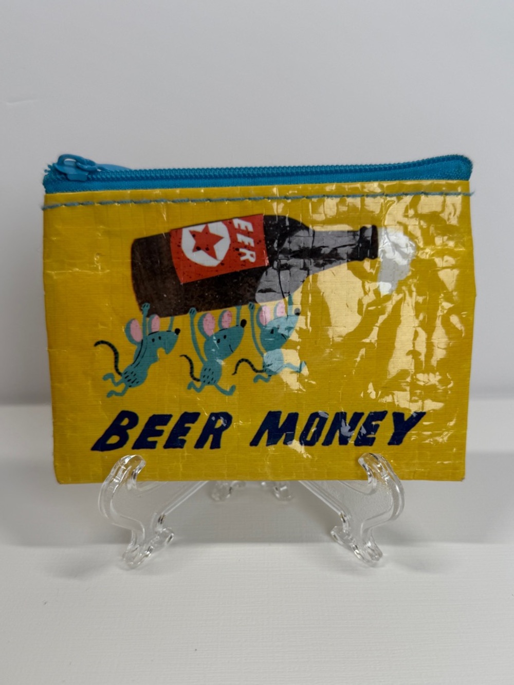 BLUE Q | “Beer Money” Yellow Coin Pouch